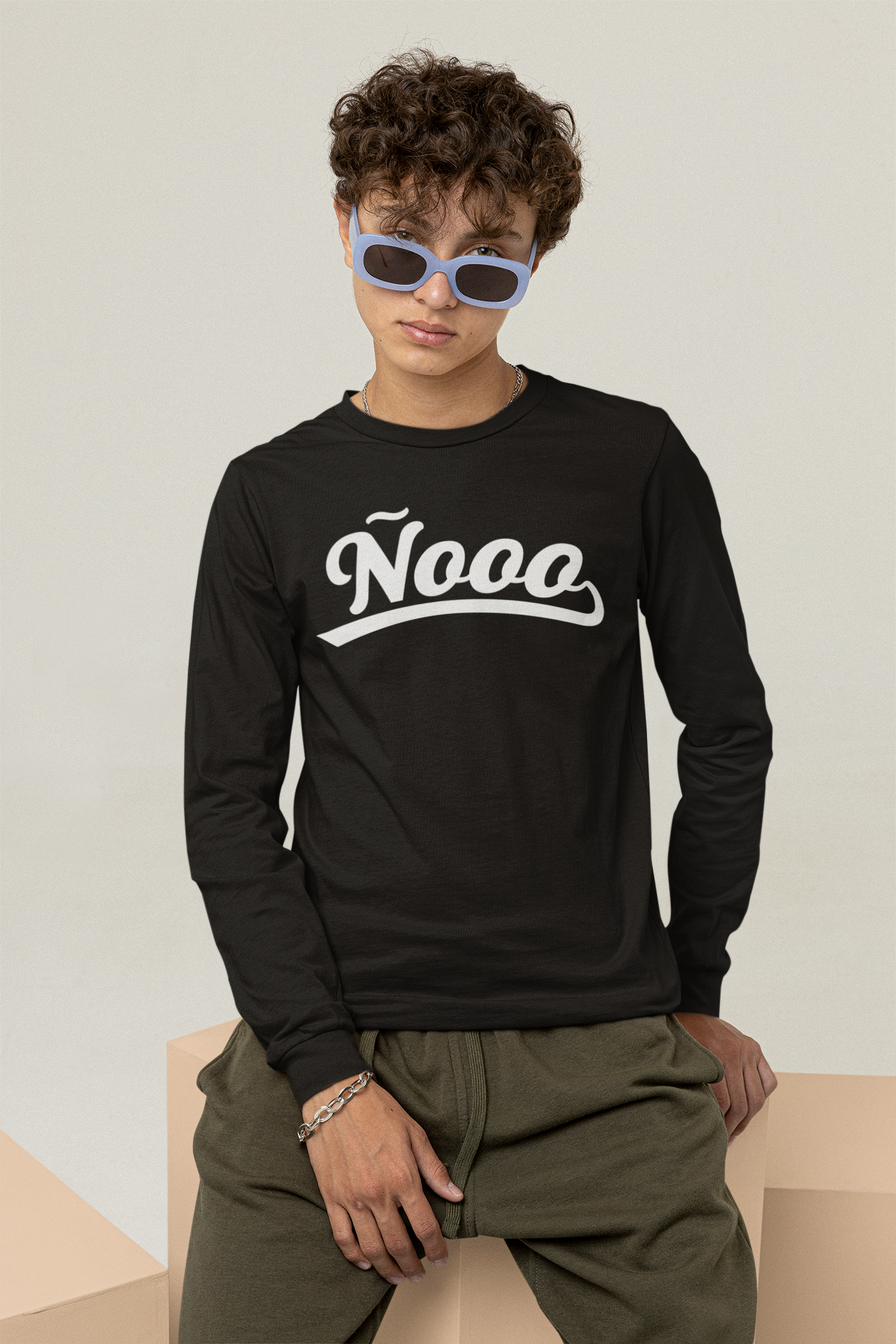 Ñooo Black Long Sleeve Unisex Tee